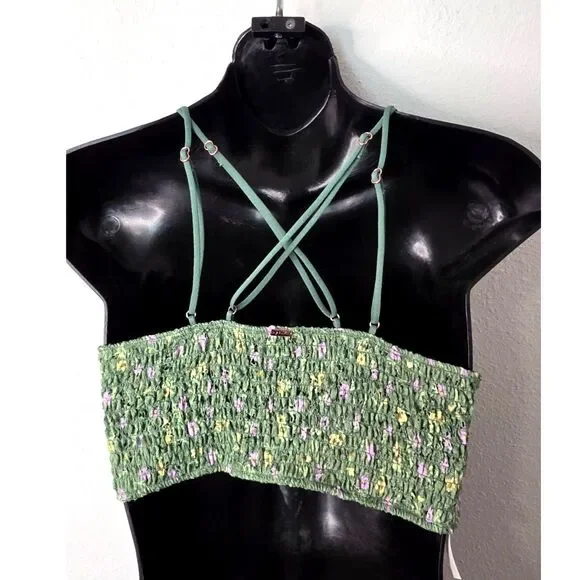 Victoria’s Secret PINK Green Floral Bralette XL - Picture 6 of 8